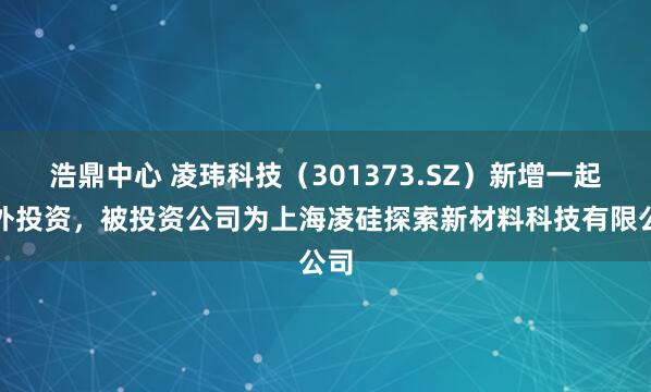 浩鼎中心 凌玮科技（301373.SZ）新增一起对外投资，被投资公司为上海凌硅探索新材料科技有限公司