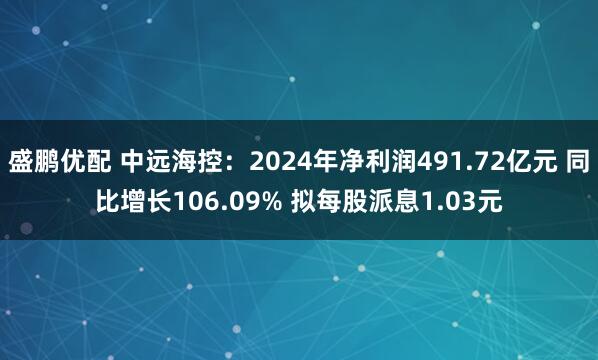 盛鹏优配 中远海控：2024年净利润491.72亿元 同比增长106.09% 拟每股派息1.03元
