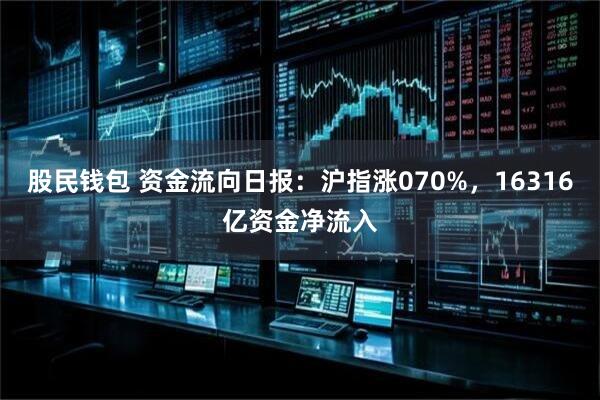 股民钱包 资金流向日报：沪指涨070%，16316亿资金净流入